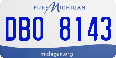 MI license plate DBO8143