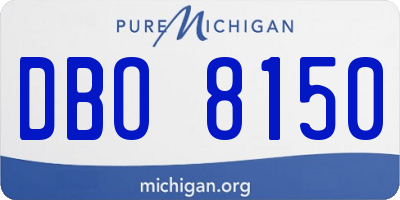 MI license plate DBO8150
