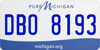 MI license plate DBO8193