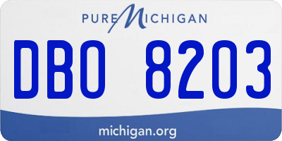MI license plate DBO8203