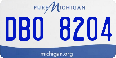 MI license plate DBO8204