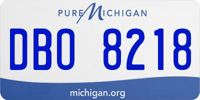 MI license plate DBO8218