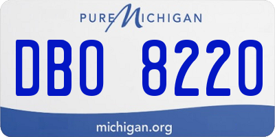 MI license plate DBO8220