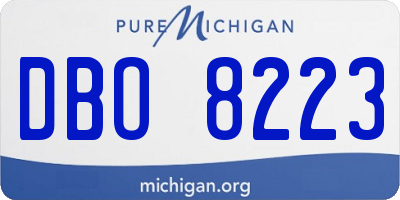 MI license plate DBO8223