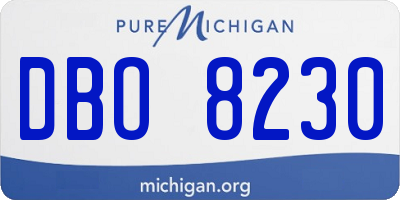 MI license plate DBO8230