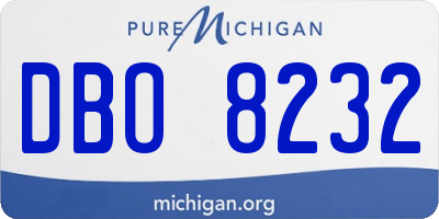 MI license plate DBO8232