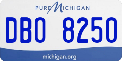 MI license plate DBO8250