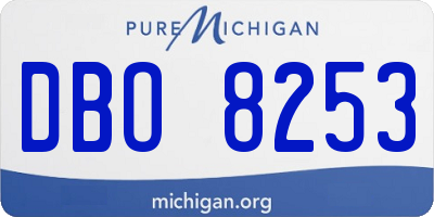 MI license plate DBO8253