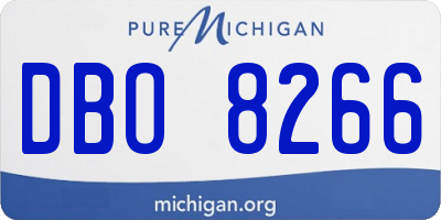 MI license plate DBO8266