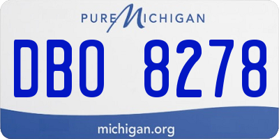 MI license plate DBO8278