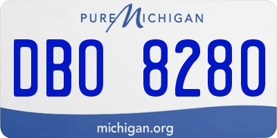 MI license plate DBO8280
