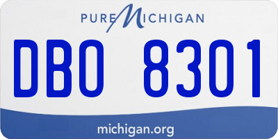 MI license plate DBO8301