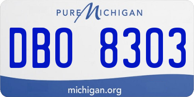 MI license plate DBO8303