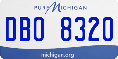 MI license plate DBO8320