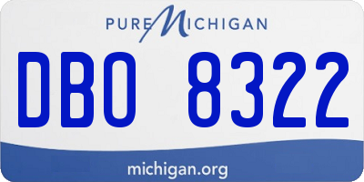 MI license plate DBO8322