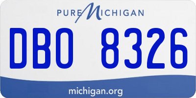 MI license plate DBO8326