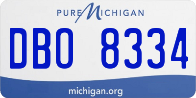MI license plate DBO8334