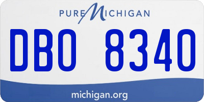 MI license plate DBO8340