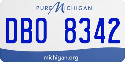 MI license plate DBO8342