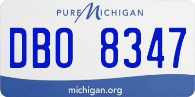 MI license plate DBO8347
