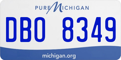MI license plate DBO8349