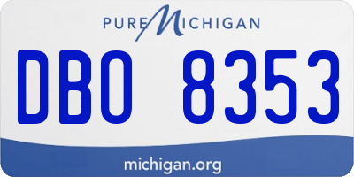 MI license plate DBO8353
