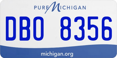 MI license plate DBO8356