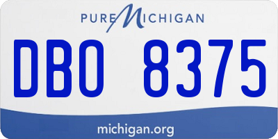MI license plate DBO8375