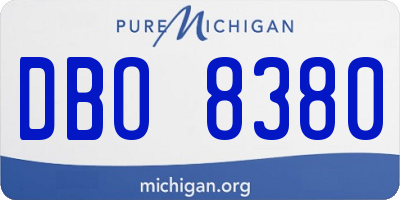 MI license plate DBO8380