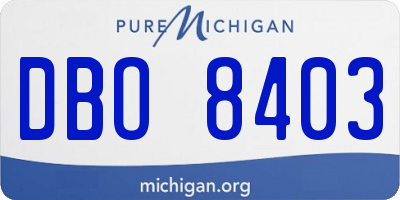 MI license plate DBO8403