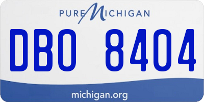 MI license plate DBO8404