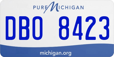 MI license plate DBO8423