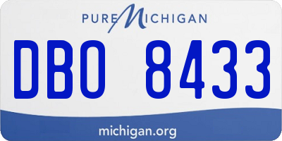 MI license plate DBO8433