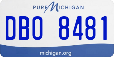 MI license plate DBO8481