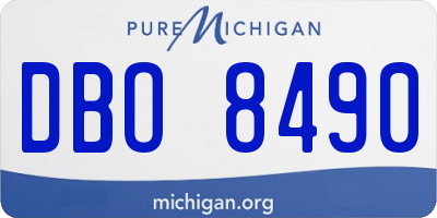MI license plate DBO8490