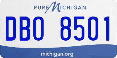 MI license plate DBO8501