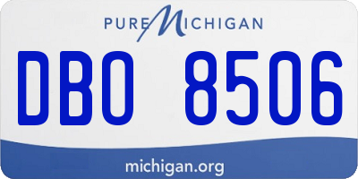 MI license plate DBO8506