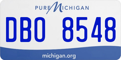 MI license plate DBO8548