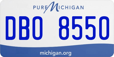 MI license plate DBO8550