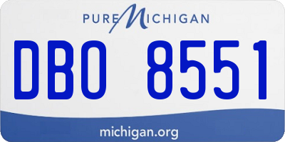 MI license plate DBO8551