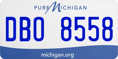 MI license plate DBO8558