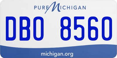 MI license plate DBO8560