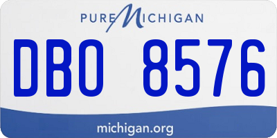 MI license plate DBO8576