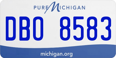 MI license plate DBO8583