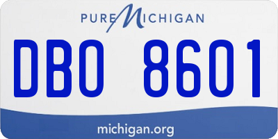 MI license plate DBO8601