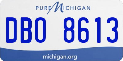 MI license plate DBO8613
