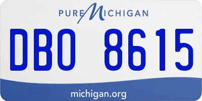 MI license plate DBO8615