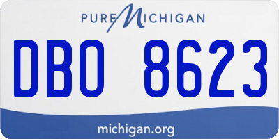 MI license plate DBO8623