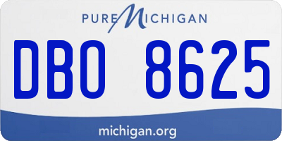 MI license plate DBO8625