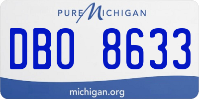 MI license plate DBO8633